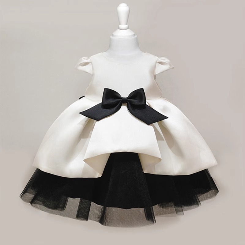 Baby Clothing Girls - 2026 韓国女の赤ちゃん最初の誕生日ドレスサテンチュチュプリンセスガウンお祝いパーティー衣装子供ページェントフォーマル衣装