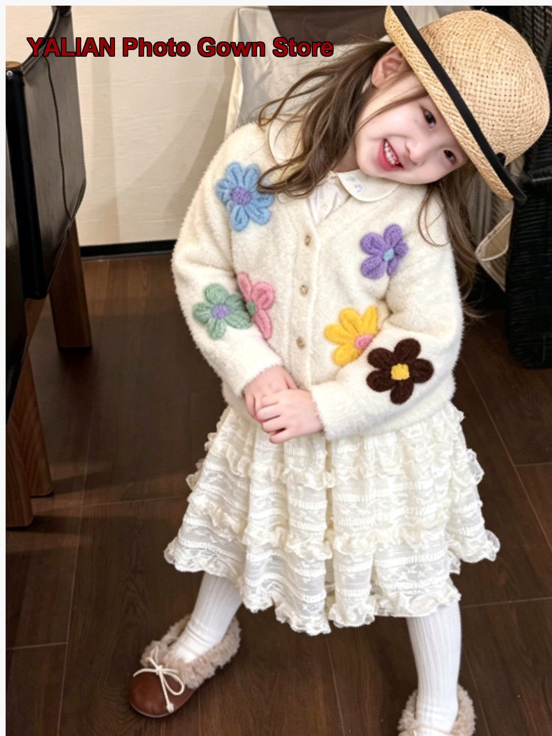 Baby Clothing Unique - キッズ 2026年秋 女の子用 レイジースタイル ニットコート ユニークなベビー服