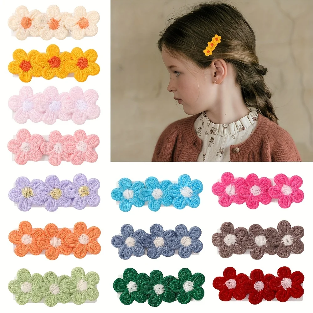 Newborn Gift Set - 10個セット ベビーミニフラワーヘアクリップ 可愛いヘアピン 幼児 子供 女の子用