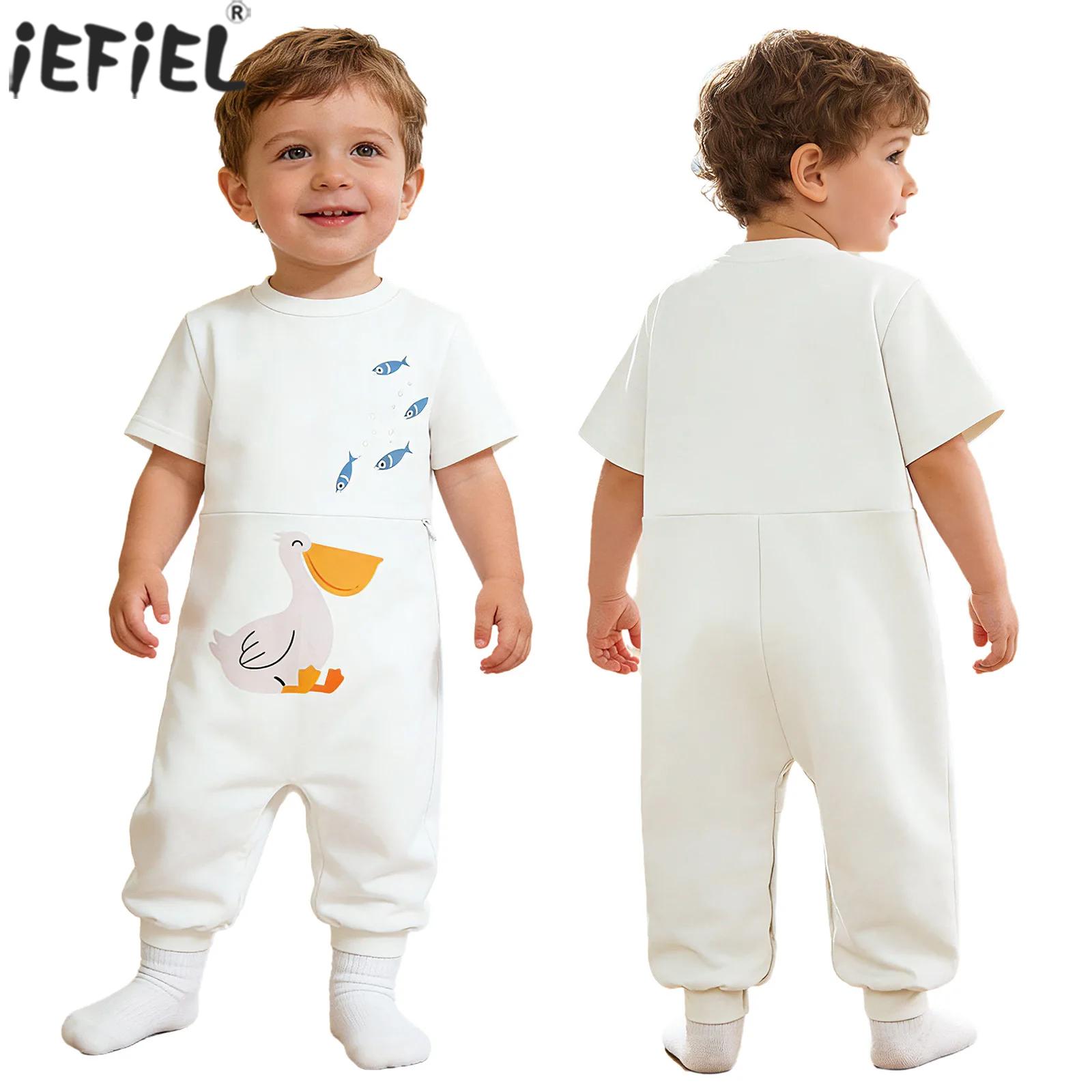 Baby Clothing In Summer - 赤ちゃん男の子女の子特別なニーズのある子供向け適応服半袖ジッパー股開きチューブアクセス給餌ジャンプスーツ幼児キッズホームウェア