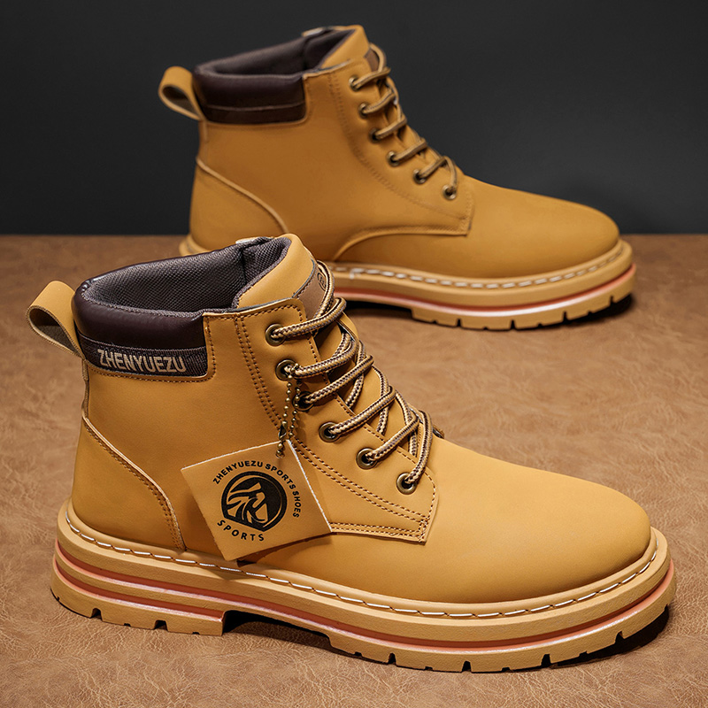 Soft Sole Booties - ファッショナブルなメンズハイカットブーツ、柔らかく快適な裏地、耐摩耗性ソール、アウトドアスポーツやハイキングに最適