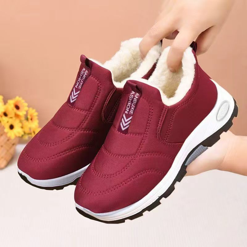 Soft Sole Booties - 2025年新作 冬用コットンシューズ レディース フリース暖かいレディースブーツ ソフトソール快適ママシューズ 厚底スノーブーツ