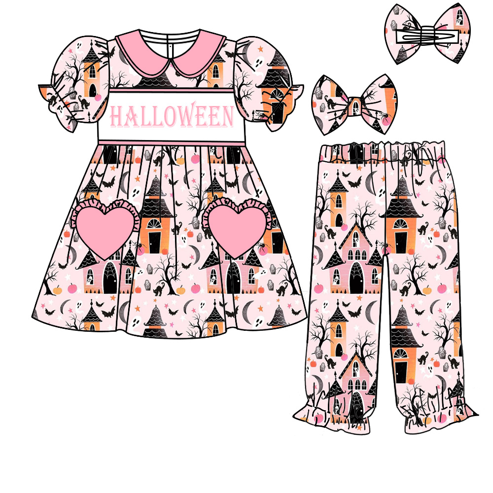 Toddler Legging Set - ガールズコレクション ハロウィン 半袖 伸縮性 ゴースト パンプキン