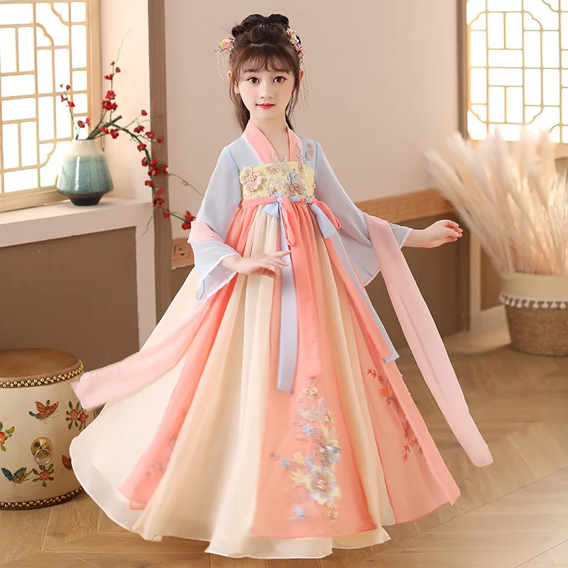 Baby Clothing In Summer - 夏子供韓服ドレスプリンセスコスチュームキッズパーティー Vestido 女の赤ちゃん妖精ドレスロング女の子伝統的な中国服