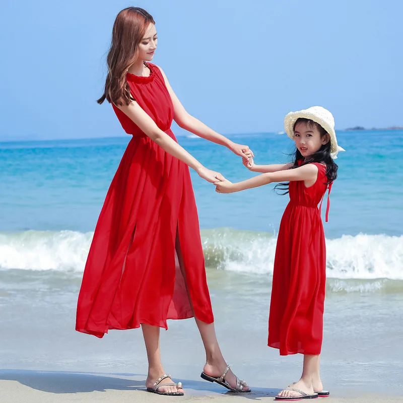 ママと女の子の赤ちゃんの休暇ルックドレス母娘マッチングリゾー - Baby Clothing In Summer のレビューと価格