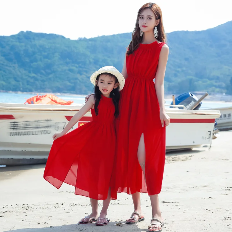 ママと女の子の赤ちゃんの休暇ルックドレス母娘マッチングリゾー - Baby Clothing In Summer のレビューと価格
