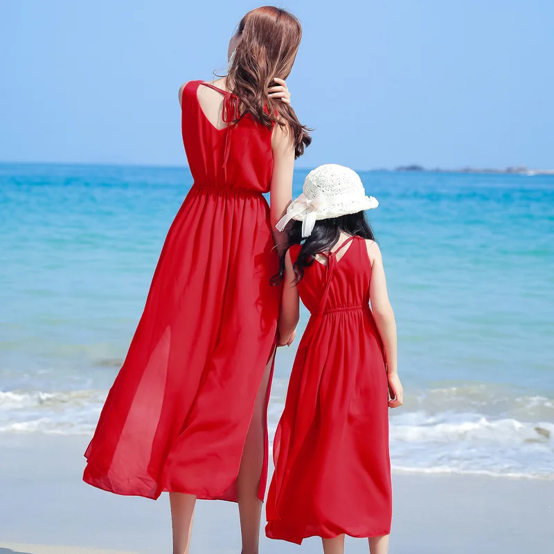ママと女の子の赤ちゃんの休暇ルックドレス母娘マッチングリゾー - Baby Clothing In Summer のレビューと価格