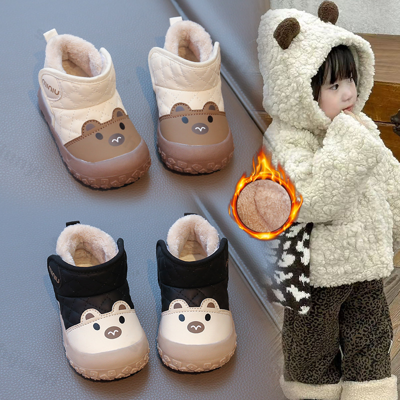 2026年新冬ベビー用スノーブーツ、漫画風アニマル柄、暖かい - Soft Sole Booties のレビューと価格
