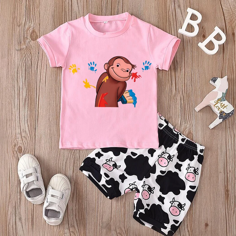 おさるのジョージのカートゥーンプリントTシャツ 子供用 面白 - Baby Clothing Sale のレビューと価格