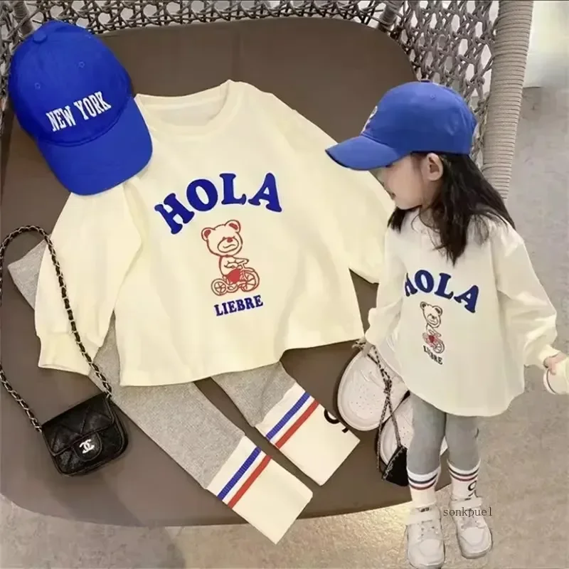 秋の子供のファッショナブルなスポーツセット女の赤ちゃんセータ - Toddler Legging Set のレビューと価格