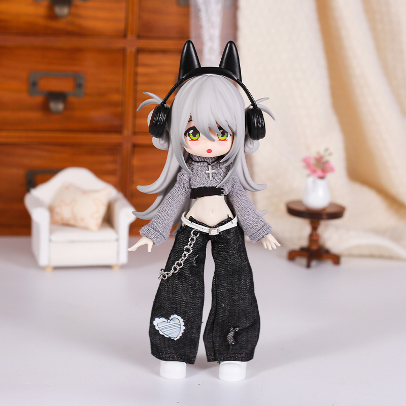 Bjd 人形服ストリートファッション気質ジーンズベストセータ - Baby Clothing Girls のレビューと価格
