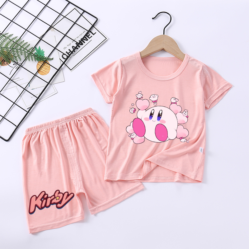 新しいカービィガールパジャマかわいい漫画パジャマセット子供か - Baby Clothing In Summer のレビューと価格
