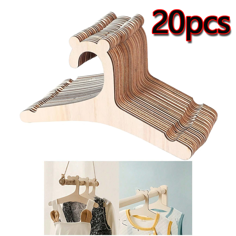 5/10/20/50 個ベビー服ラックかわいいクマ木製子供服 - Baby Clothing Hanging Rack のレビューと価格