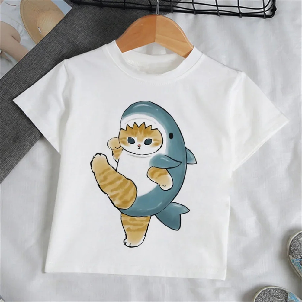 子供服 女の子用 カートゥーン猫柄Tシャツ 半袖 ベビーサマ - Baby Clothing In Summer のレビューと価格