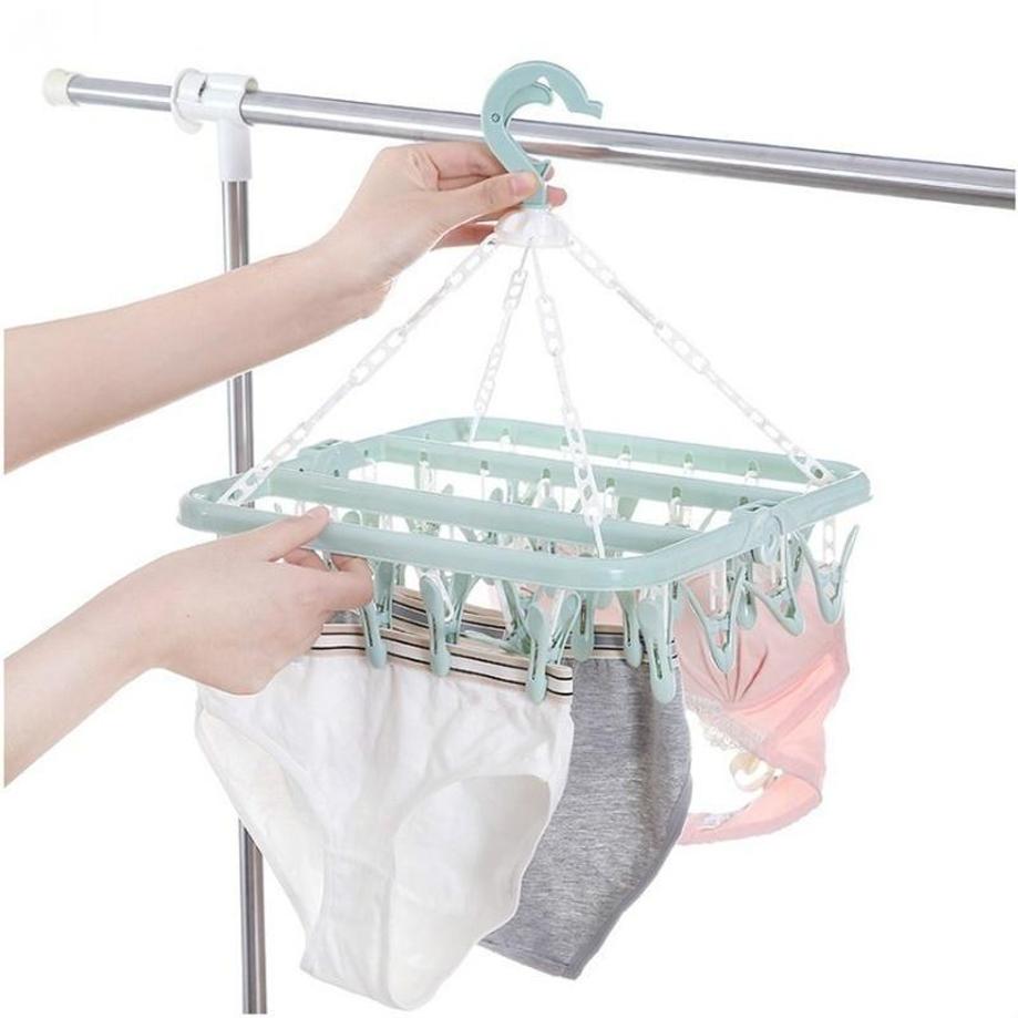 1 PC 32 クリップ折りたたみの衣類ハンガー 乾燥機 防 - Baby Clothing Hanging Rack のレビューと価格