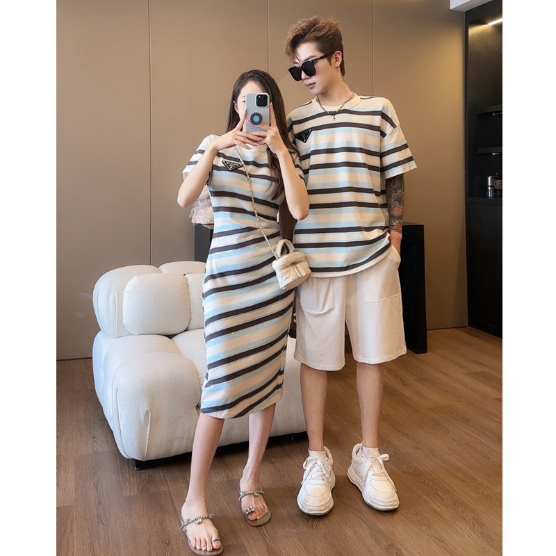 お父さん、お母さん、赤ちゃんのマッチングストライプ服、母娘お - Baby Clothing In Summer のレビューと価格