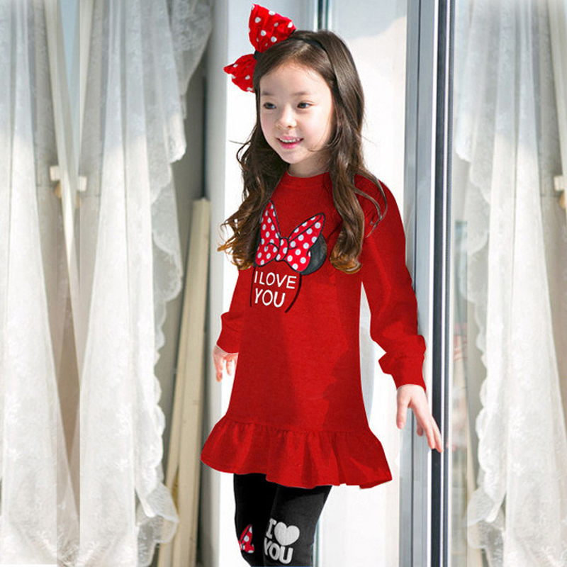 子供服セット春秋の漫画のボウノット長袖コットンシャツ + レ - Toddler Legging Set のレビューと価格