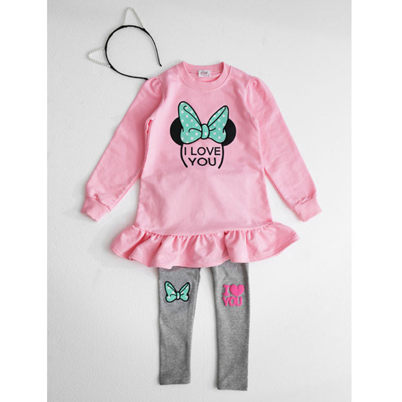 子供服セット春秋の漫画のボウノット長袖コットンシャツ + レ - Toddler Legging Set のレビューと価格
