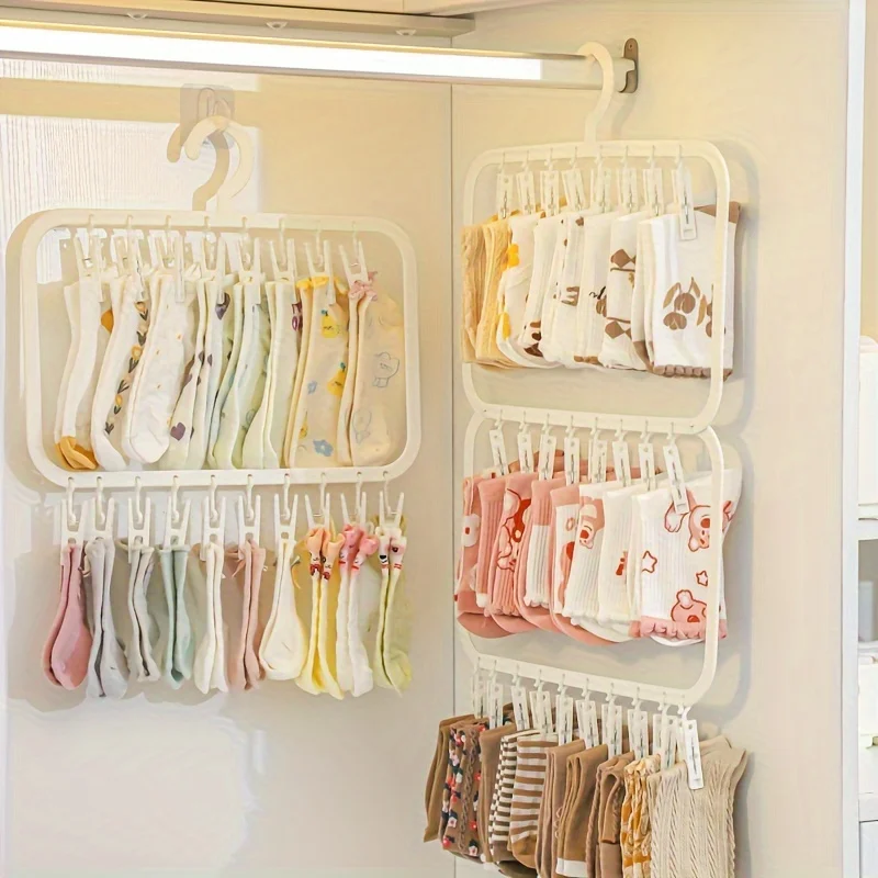 家庭用マルチクリップベビーハンガー、新生児用靴下乾燥ラック、 - Baby Clothing Hanging Rack のレビューと価格