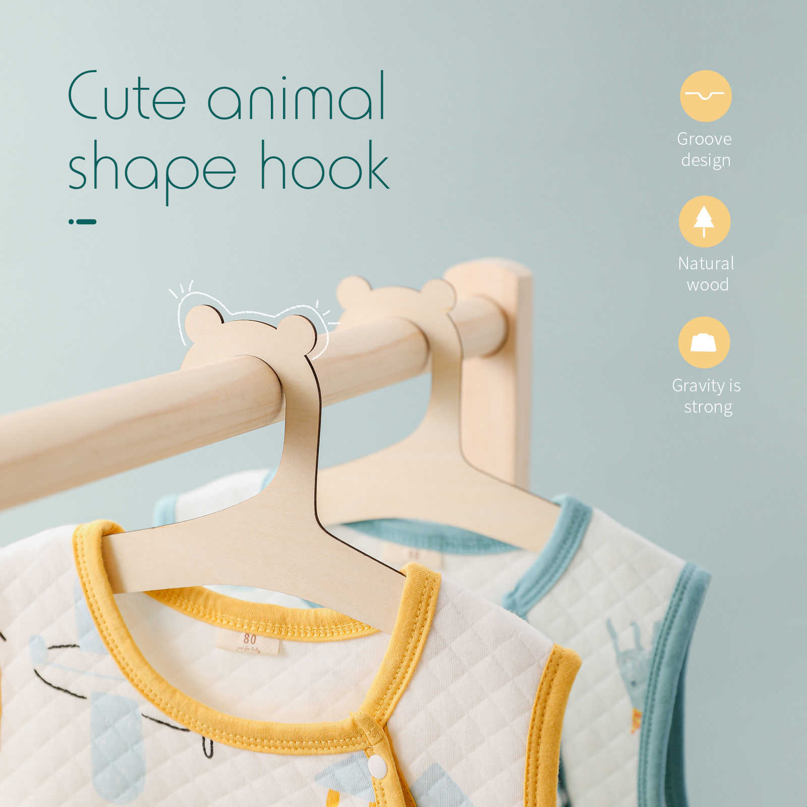 5/10 個木製ベビーハンガー子供服収納ハンガー保育園用子供 - Baby Clothing Hanging Rack のレビューと価格