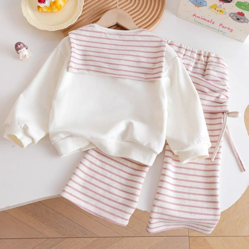 春と秋の女の子用衣装：ユニークな漫画柄のストライプショールス - Baby Clothing Unique のレビューと価格