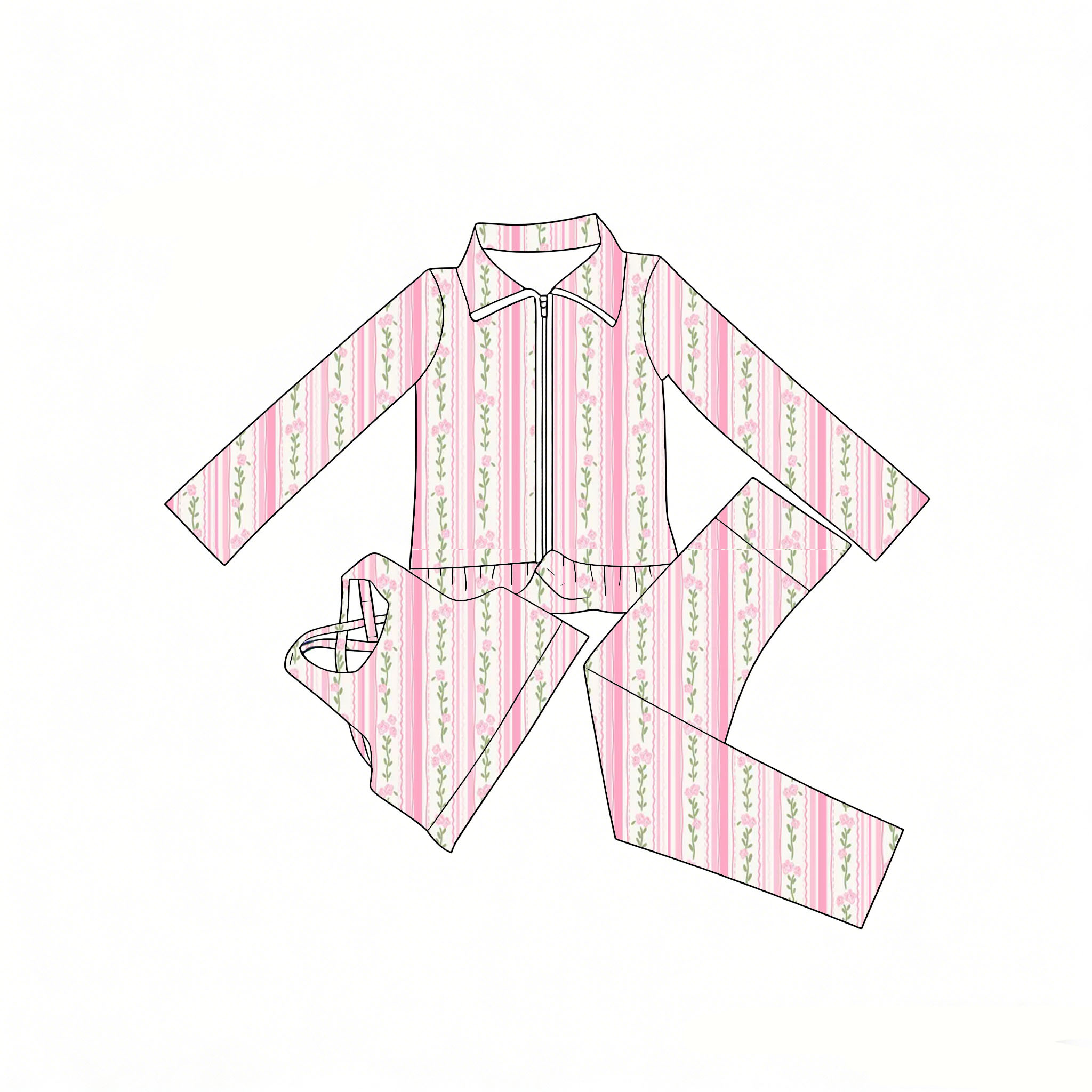 女の子用スーツ 3ピース 長袖ジッパー付きジャケット、ズボン - Toddler Legging Set のレビューと価格