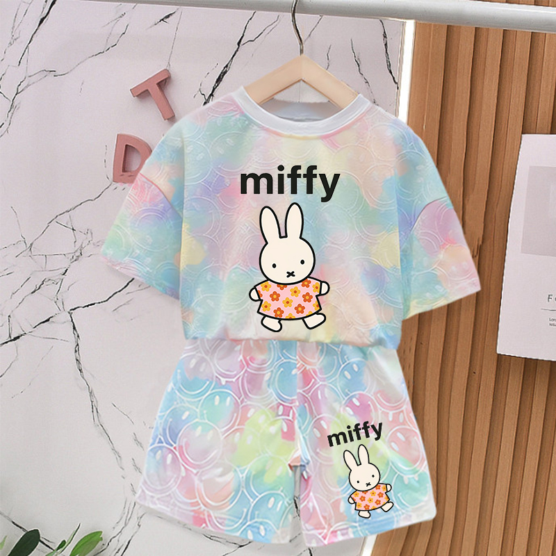 ミッフィーウサギの夏服セット女の赤ちゃん服かわいいプリントタ - Baby Clothing In Summer のレビューと価格