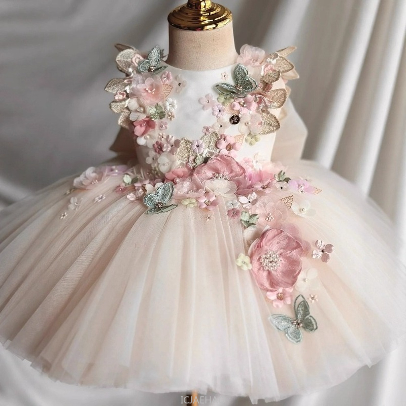 結婚式のドレス夏子供女の子最初の誕生日花柄プリンセスガウン衣 - Baby Clothing In Summer のレビューと価格