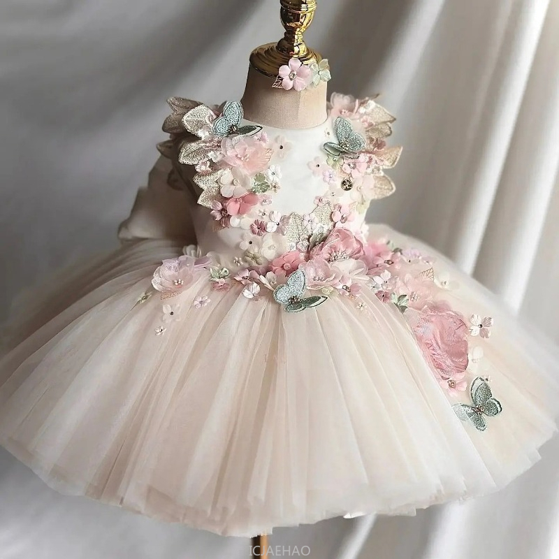 結婚式のドレス夏子供女の子最初の誕生日花柄プリンセスガウン衣 - Baby Clothing In Summer のレビューと価格