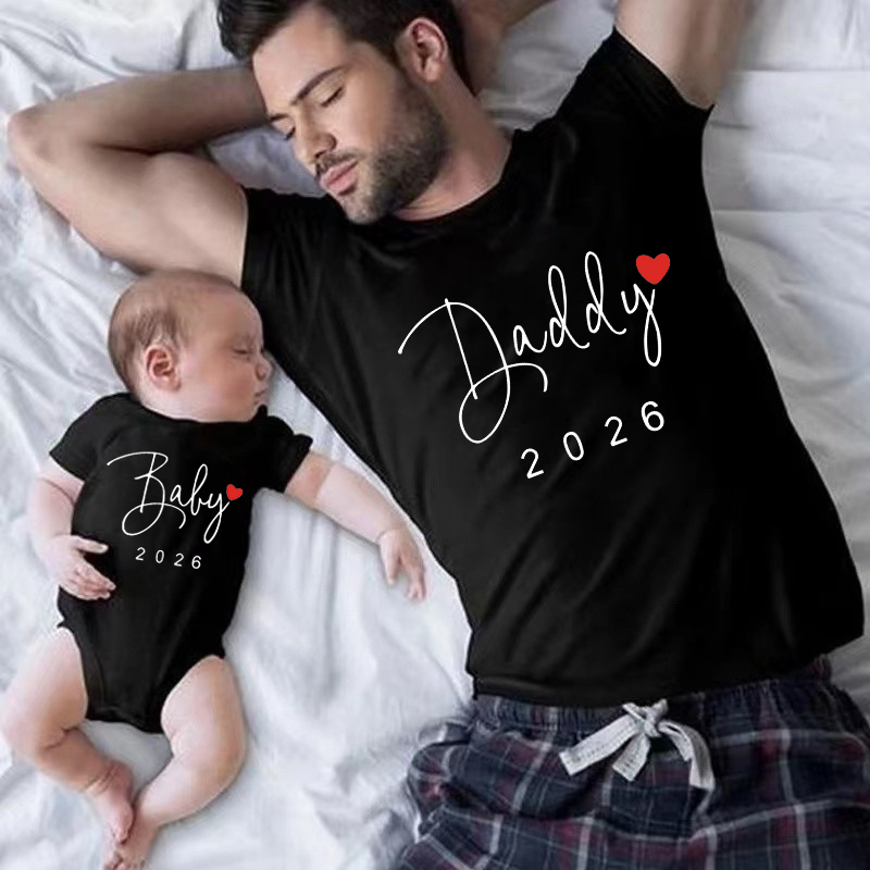 面白い赤ちゃんパパママ 2026 家族お揃い服シンプルな妊娠 - Baby Clothing In Summer のレビューと価格